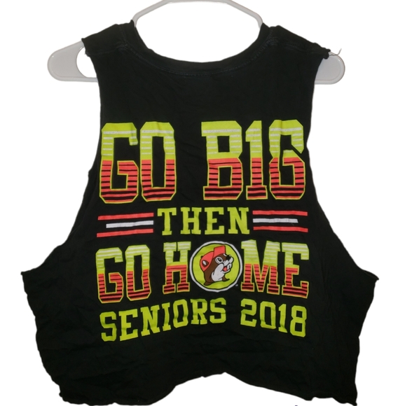 Buc-ees 100% cotton tshirt. "GO B18 THEN GO HOME SENIORS 2018" - Picture 2 of 3